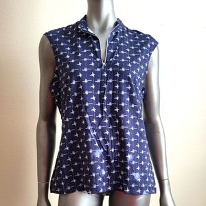 317. NWT Nvo Sport Golf Tennis Navy Lassie Mock Sleeveless Size Large